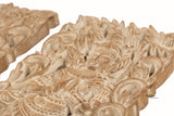 Welcome Sign Carved Wood Wall Sculpture. Oriental Thai Wood Wall Decor. Size 17.5”x7.5” Extra Thick Each, Set of 2 pcs. Color Option Available