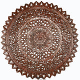 Elegant Medallion Wood Carved Wall Art Panel. Bali Rustic Home Decor Wall Art. Size and Color Options Available
