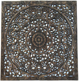 Elegant Wood Carved Wall Plaque. Wood Carved Floral Wall Art. Asian Home Decor Wall Art Panels. Bali Home Decor. 48" Color Options Available