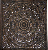 Elegant Wood Carved Wall Plaque. Asian Home Decor Wood Carved Floral Wall Art Panel. Size 48" and 60" Color Options Available
