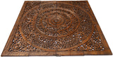Elegant Wood Carved Wall Plaque. Asian Home Decor Wood Carved Floral Wall Art Panel. Size 48" and 60" Color Options Available
