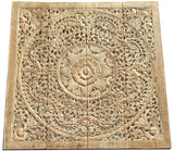 Elegant Wood Carved Wall Plaque. Wood Carved Floral Wall Art. Asian Home Decor Wall Art Panels. Bali Home Decor. 48" Color Options Available