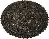 Elegant Medallion Wood Carved Wall Art Panel. Bali Rustic Home Decor Wall Art. Size and Color Options Available