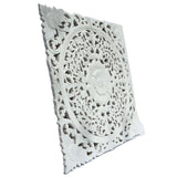 Asian Wood Wall Plaques. Wall Sculptures. Large Wood Wall Hangings. Floral Design. Rustic Wall Decor. 24" Square Color Options Available