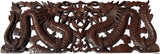 Dragon Wood Carved Wall Panel. Asian Chinese Home Decor. Decorative Wood Carving Sculpture. Dark Brown Finish 35.5”x13.5”x1"