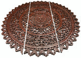 Elegant Medallion Wood Carved Wall Art Panel. Bali Rustic Home Decor Wall Art. Size and Color Options Available