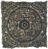 Asian Wood Wall Plaques. Wall Sculptures. Large Wood Wall Hangings. Floral Design. Rustic Wall Decor. 24" Square Color Options Available