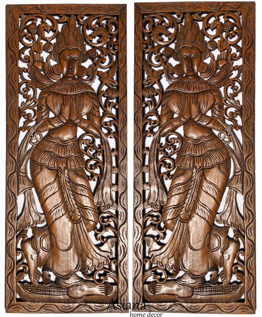 Thai Sawaddee Greeting Carved wood home decor