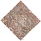 Floral Wood Wall Hanging. Wood Carving Decorative Wall Art Plaque. 24"x24"x0.5" Color Options Available