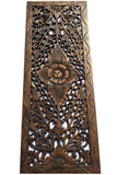Floral Wood Carved Wall Panel. Wall Hanging. Decorative Contemporary Wall Panel. 35.5"x13.5"x0.5" Color Option Available