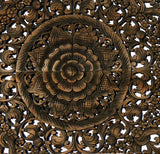 Elegant Medallion Wood Carved Wall Art Panel. Bali Rustic Home Decor Wall Art. Size and Color Options Available