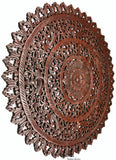 Elegant Medallion Wood Carved Wall Art Panel. Bali Rustic Home Decor Wall Art. Size and Color Options Available