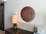 Elegant Medallion Wood Carved Wall Art Panel. Bali Rustic Home Decor Wall Art. Size and Color Options Available