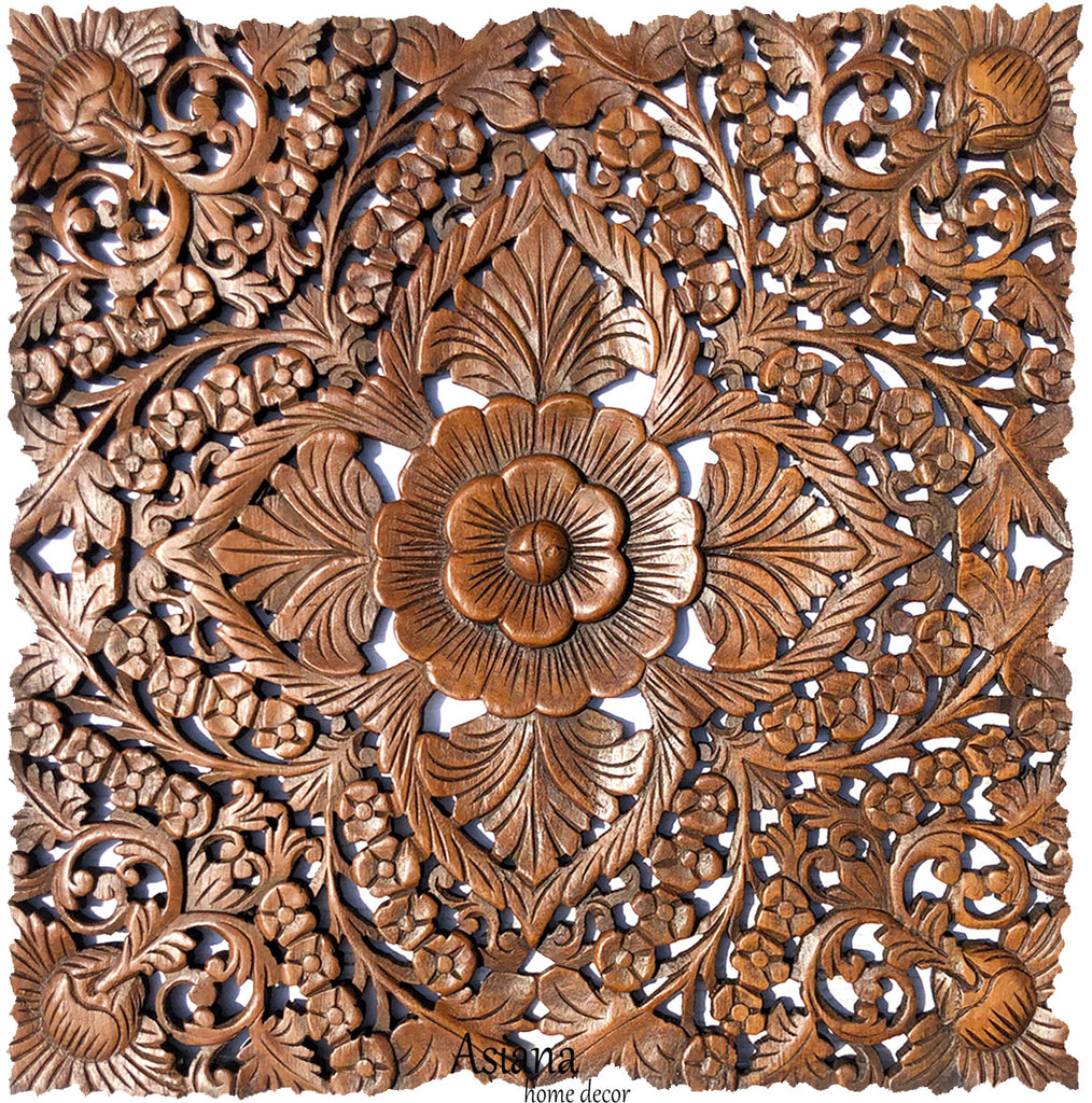 wood carving wall art tropical home decor