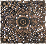 rustic antique carved wood wall panel