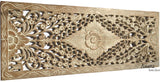 Floral Wood Carved Wall Panel. Wall Hanging. Decorative Contemporary Wall Panel. 35.5"x13.5"x0.5" Color Option Available