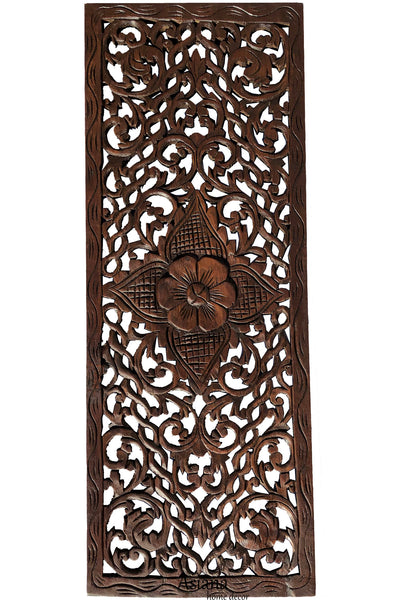 Asian Home Decor.Floral Wood Carved Wall Panel.Wall Art – Asiana Home Decor