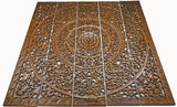 Elegant Wood Carved Wall Plaque. Asian Home Decor Wood Carved Floral Wall Art Panel. Size 48" and 60" Color Options Available