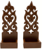 Candle Wall Sconce Holder Water Drop Carved Wood Wall Art Panel. Set of 2 Color Options Available