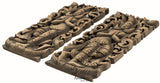 Welcome Sign Carved Wood Wall Sculpture. Oriental Thai Wood Wall Decor. Size 17.5”x7.5” Extra Thick Each, Set of 2 pcs. Color Option Available
