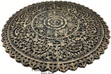 Elegant Medallion Wood Carved Wall Plaque. Round Wood Carved Floral Rustic Home Decor Wall Art. Size 36" and 48" Color Options Available