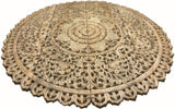 Elegant Medallion Wood Carved Wall Plaque. Round Wood Carved Floral Rustic Home Decor Wall Art. Size 36" and 48" Color Options Available