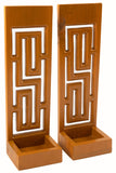 Candle Wall Sconce Holder Succulent Planter Pots Wall Hanging Maze Carved Wood Wall Art Panel. Set of 2 Color Options Available