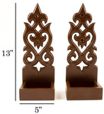 Candle Wall Sconce Holder Water Drop Carved Wood Wall Art Panel. Set of 2 Color Options Available