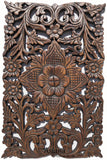 Wood Wall Decor Lotus flower. Multi Panels Asian Home Decor. Decorative Thai Wall Relief Sculpture. 17.5"x12.5" Set of 3 Color and Design Optionx Available