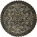 Elegant Medallion Wood Carved Wall Plaque. Round Wood Carved Floral Rustic Home Decor Wall Art. Size 36" and 48" Color Options Available