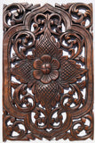 Wood Wall Decor Lotus flower. Multi Panels Asian Home Decor. Decorative Thai Wall Relief Sculpture. 17.5"x12.5" Set of 3 Color and Design Optionx Available