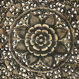 Elegant Medallion Wood Carved Wall Plaque. Round Wood Carved Floral Rustic Home Decor Wall Art. Size 36" and 48" Color Options Available