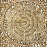 Elegant Medallion Wood Carved Wall Plaque. Round Wood Carved Floral Rustic Home Decor Wall Art. Size 36" and 48" Color Options Available