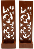 Flower Succulent Planter Pots Wall Hanging Candle Wall Sconce Holder Vine Carved Wood Wall Art Panel. Set of 2 Color Options Available