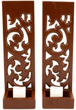 Flower Succulent Planter Pots Wall Hanging Candle Wall Sconce Holder Vine Carved Wood Wall Art Panel. Set of 2 Color Options Available