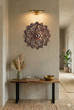Floral wall art carved wood round farmhouse style