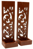 Flower Succulent Planter Pots Wall Hanging Candle Wall Sconce Holder Vine Carved Wood Wall Art Panel. Set of 2 Color Options Available