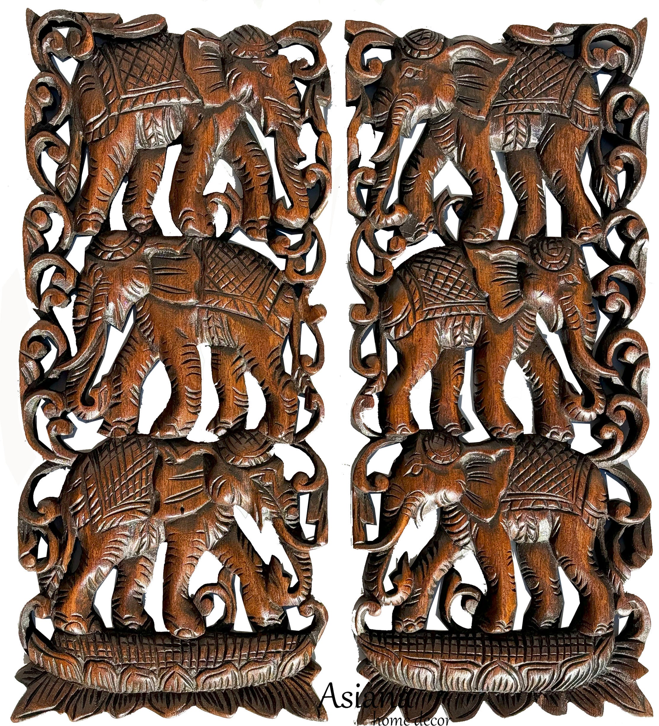 Medium Carved Wood Decor 13