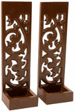 Flower Succulent Planter Pots Wall Hanging Candle Wall Sconce Holder Vine Carved Wood Wall Art Panel. Set of 2 Color Options Available