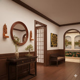 Candle Wall Sconce Holder Water Drop Carved Wood Wall Art Panel. Set of 2 Color Options Available