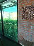 Oriental Carved Floral Wall Decor. Unique Asian Wood Wall Art. Large Square Carved Wood Panel.Rustic Wall Decor. 24" Color Options Available