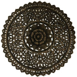 36" large round carved wood wall decor panels