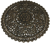 Elegant Medallion Wood Carved Wall Plaque. Round Wood Carved Floral Rustic Home Decor Wall Art. Size 36" and 48" Color Options Available