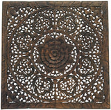 Elegant Wood Carved Wall Plaque. Wood Carved Floral Wall Art. Asian Home Decor Wall Art Panels. Baliness Home Decor. Available Size 36" and 48" Color Options Available