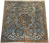 Elegant Wood Carved Wall Plaque. Wood Carved Floral Wall Art. Asian Home Decor Wall Art Panels. Baliness Home Decor. Available Size 36" and 48" Color Options Available