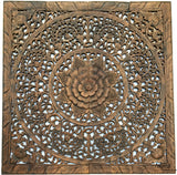 Elegant Wood Carved Wall Plaque. Wood Carved Floral Wall Art. Asian Home Decor Wall Art Panels. Bali Home Decor. 48" Color Options Available