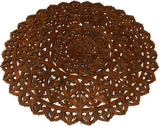 Elegant Medallion Wood Carved Wall Plaque. Large Round Lotus Wood Carving Wall Decor Panel. Asian Rustic Home Decor Available Size 36" and 48" Color Options Available
