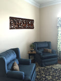 Running Horse Feng Shui Symbol Wood Carved Wall Panel. Asiana Chinese Home Decoration 35.5"x13.5"x0.5" Extra Thick Dark Brown