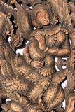 Thai Figure Carved Wood Wall Panels. Asian Home Decor. 35.5”x13.5”x1". Set of 2 pcs Color Options Available