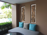 Thai Figure Carved Wood Wall Panels. Asian Home Decor. 35.5”x13.5”x1". Set of 2 pcs Color Options Available